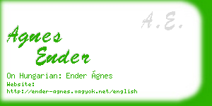 agnes ender business card