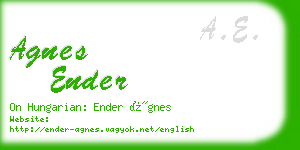agnes ender business card